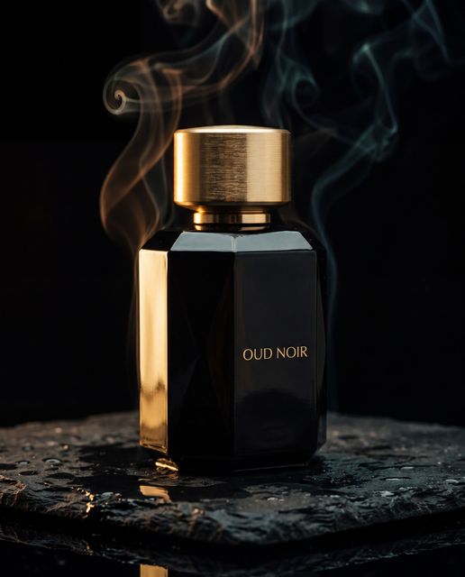 Perfume hero shot for Oud Noir